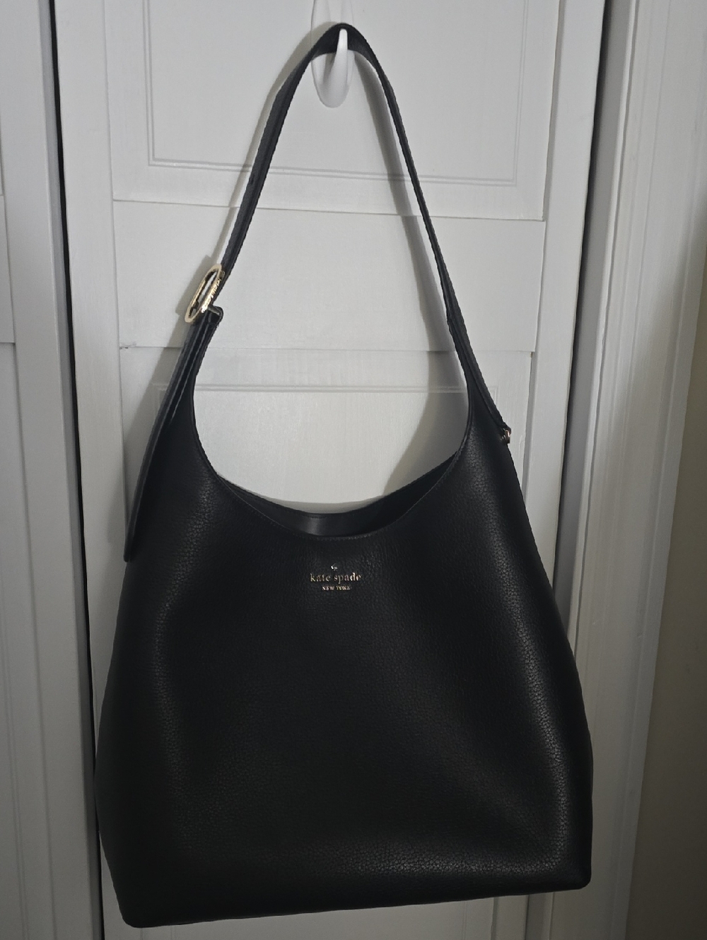 kate spade Black Pebbled Leather  454 Large Shoulder Hobo